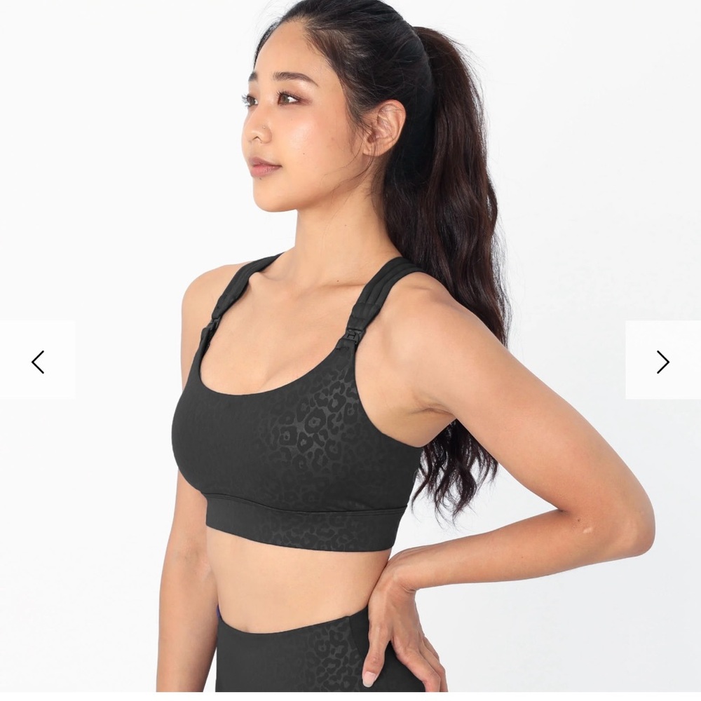 Running Nursing & Pumping Sports Bra (Black Cheetah)